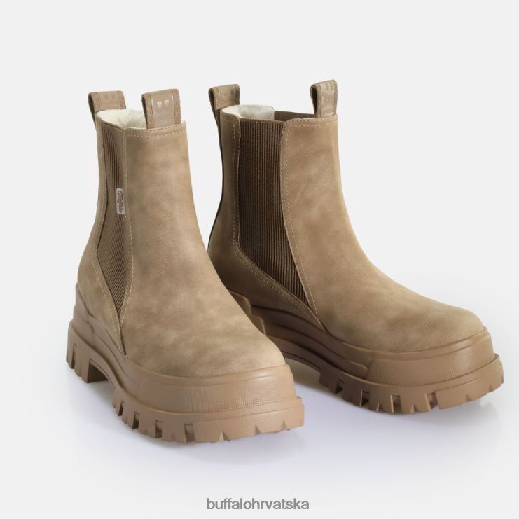 smeđa Buffalo aspha chelsea mid vegansko nubuk krzno |čizme TDD6T580